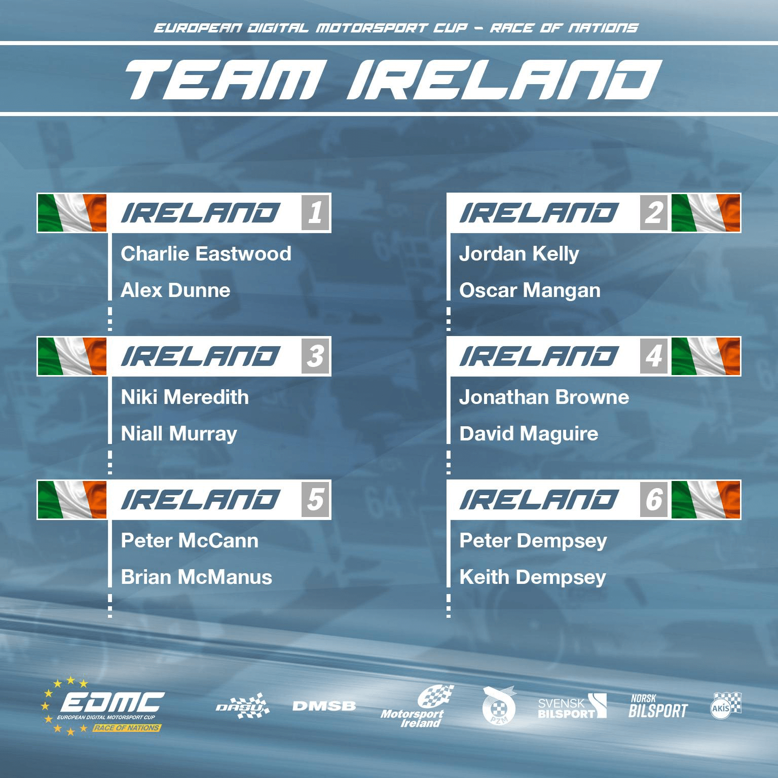 Team Ireland unveiled for European Digital Motorsports Cup